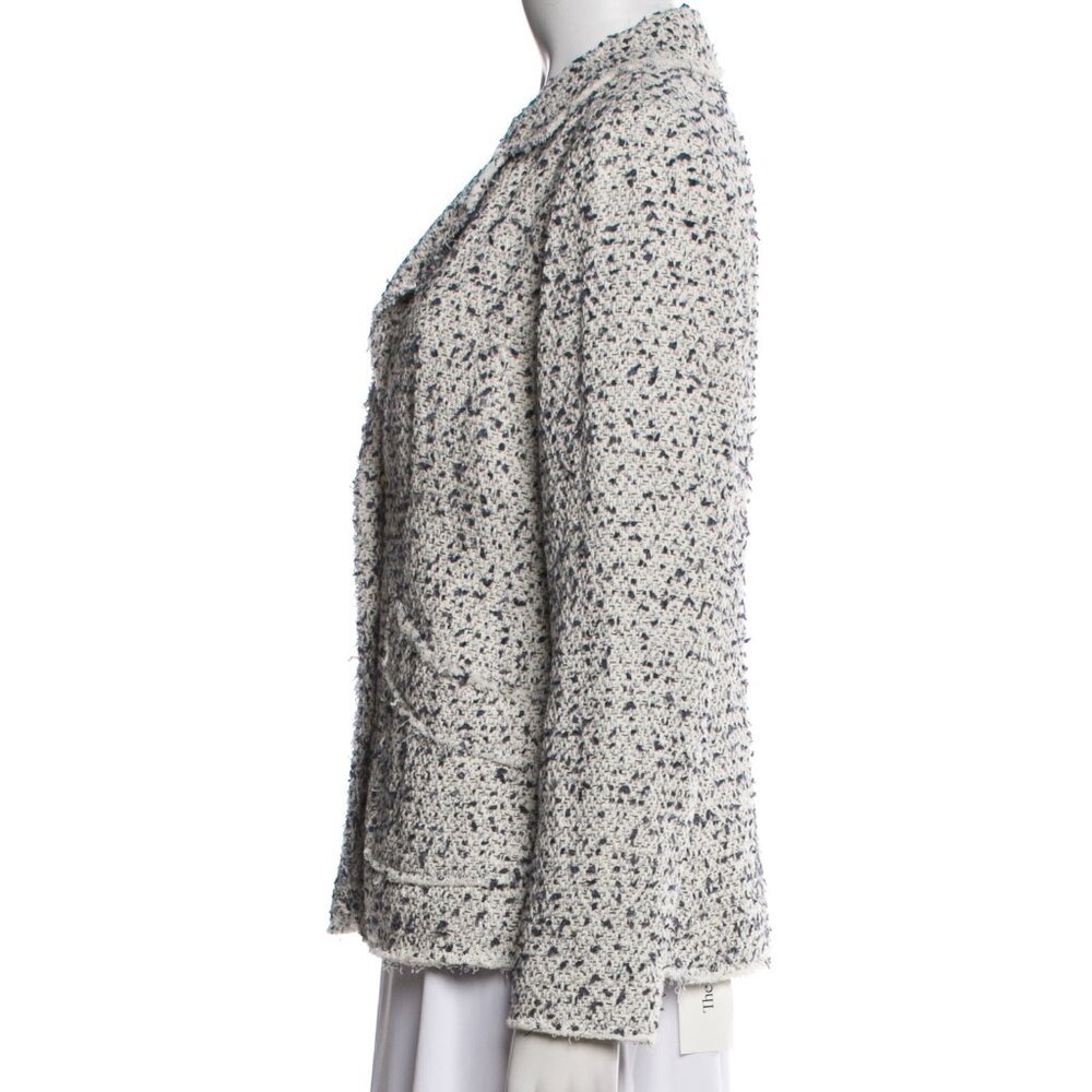Rebecca Taylor | Cream Ivory Blue Eyelash Thread Tweed Blazer Jacket